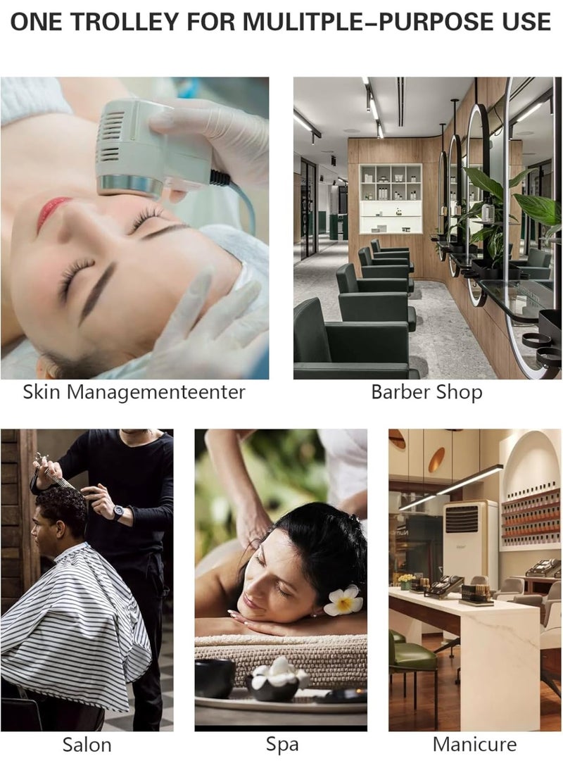 Meishida Facial Machine Beauty Cart Rolling Trolley Stand with Lockable Wheels - Image 4